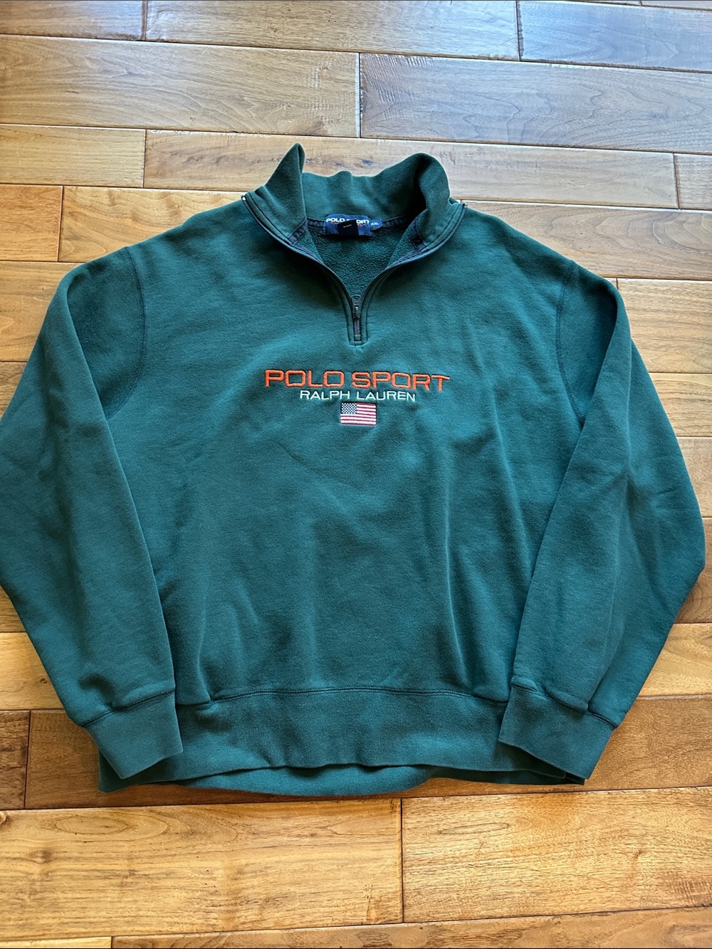 Vtg Polo Sport Ralph Lauren green 1/4 zip sweatshirt
